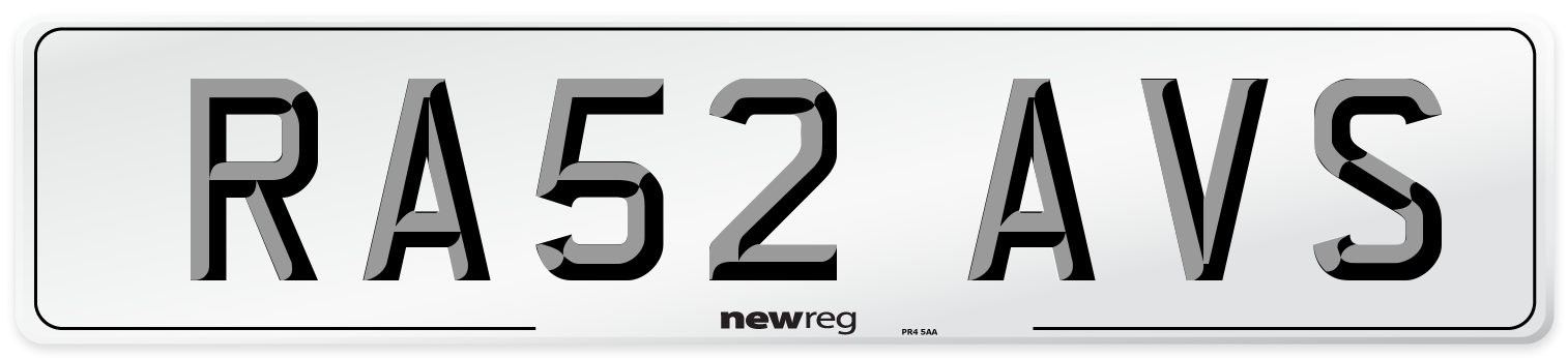 RA52 AVS Number Plate from New Reg